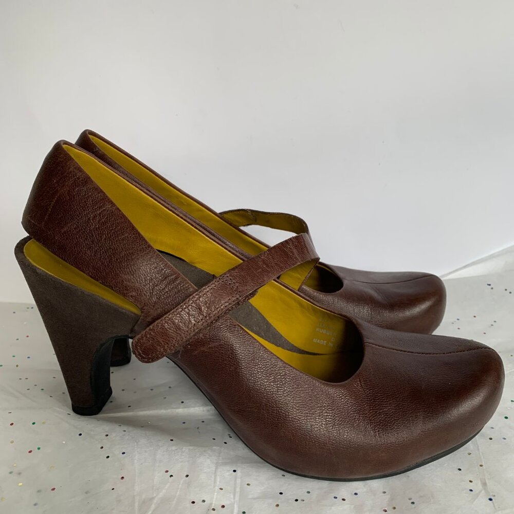 Tsubo Acrea Size 10  Brown Leather Slingback Mary Jane Pumps Comfort - 9.5 39.5 - Picture 2 of 13